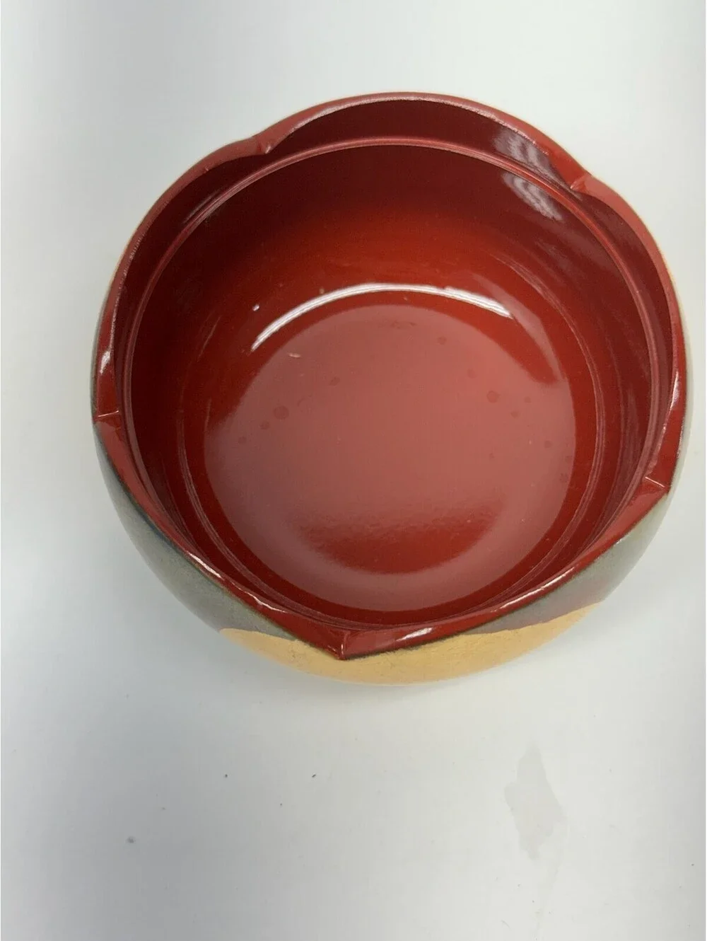 Vintage Japanese Style Lacquerware Lidded Bowl Gold & Red Flower Finial B-13-2